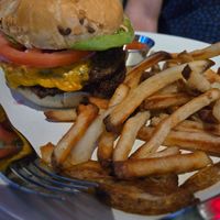Vegan double burger at True Food Kitchen in Boulder