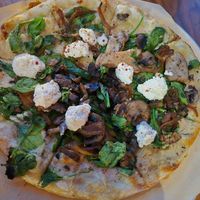Spinach and Mushroom pizza at True Food Kitchen in Boulder