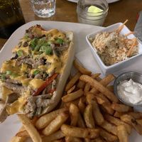 Steak Sub with cheesy sauce is delicious  at Antidote Bouffe Vegane in Montreal
