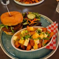 Burger Rock Ta Poire with Poutine at Antidote Bouffe Vegane in Montreal