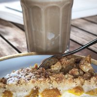 Veganer Obstkuchen und Chai at Hofcafe Albertsdorf  in Fehmarn