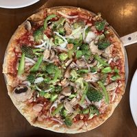 Vegan veggie pizzaa  at Potomac Pizza in Chevy Chase