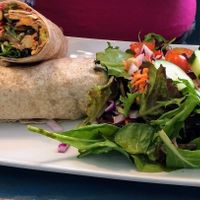 Wrap with side salad at SOL CAL Cafe in San Diego