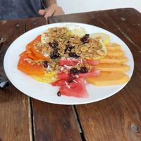 Begrudgingly ordered a fruit plate the first time lol  at Terraza del Arquitecto in Mazunte