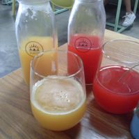 Fire Fly and Bug Bite juices at The Springs in Los Angeles