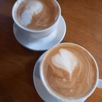 Soya latte and coconut latte at Bebo Cafe in Hertford