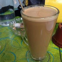 Soya latte.  at Mudlarks Garden Cafe in Hertford