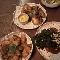 Vegan options - potatoes, broccolini, cauliflower, baby gems lettucee  at Ugly Baby in Perth