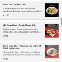 Some of the plant based menu   at Banh Mi Club  in Barcelona