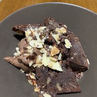 Vegan brownie dessert at Fargo in Sevilla