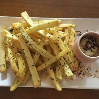 Garlic chips and avocado cream  at Fargo in Sevilla