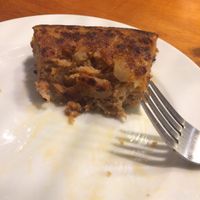 Tortilla con chorizo vegana at Tirauki in Bilbao