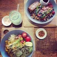 Amazing Turmeric tofu breakfast & Pumpkin Bread at Proteini in Darlinghurst