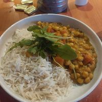 Sweet potato, spinach and chickpea curry at The Cross Keys Inn in Penrith