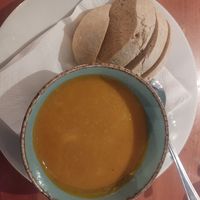 Sweet potato and coconut soup at The Cross Keys Inn in Penrith