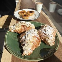 Almond Croissants, Pastel de Nata and Chai Lattee  at All Things Dough Centro in Lagos