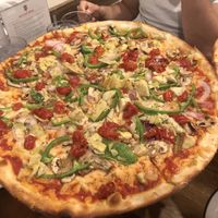 Veggie pizza 🍕 with vegan cheese  at Five Points Pizza - East in Nashville