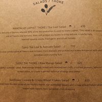 Salad menu at Burma Burma Restaurant & Tea Room  in Delhi