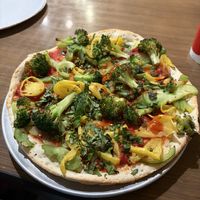 BYO pizza - no cheese, fresh basil, broccoli, banana peppers, green peppers   at We Cook Pizza and Pasta in Tusayan