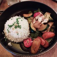 Asian vegetable wok at Welt Cafe in Vienna