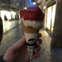 Delicious vegan ice cream flavors! (Unsure if the cone is actually vegan...) at Eis Greissler in Vienna