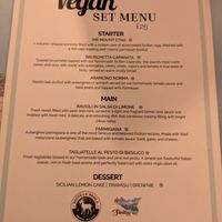 Vegan set menu at Sicilian NQ - Restaurant and Bar in Manchester