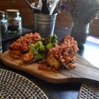 incredibly fresh and delicious Bruschetta at Pizza Di Rocco in Abu Dhabi