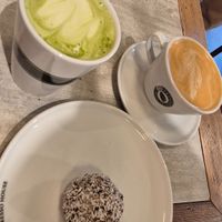 All vegan (matcha with coconut milk, cappucchino with oat milk) at Espresso House in Copenhagen