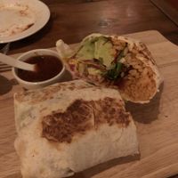Vegetarian and bean burrito  at Vagabundo Mexican Bar in Ishigaki