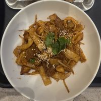 Stir-Fried Flat Noodles with the wok hey taste. at Yang Shin Vegetarian Restaurant - 養心茶樓mini in Taipei