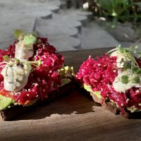 Avocado toast  at Raw Love - Ahau Tulum Beach in Tulum