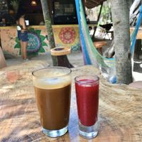 drinks called: Power Brew and Fuerta at Raw Love - Ahau Tulum Beach in Tulum