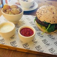Vegan burger at Le Pain Quotidien - Serrano in Madrid
