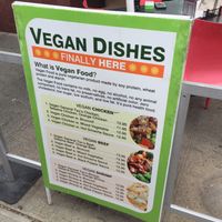 vegan menu out front at Taste of China in Tarrytown