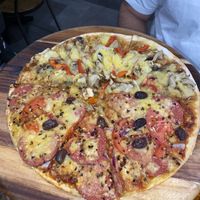 Half/ half bbq chicken and veggie la Roma $31.90  at The Pizza and Pasta Kitchen in Toongabbie