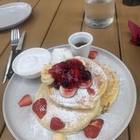 Vegan pancakes with berries + vegan ice cream + vegan cream 🥵🥵🥵🥵 #Veganuary at The Pizza and Pasta Kitchen in Toongabbie