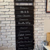 Rotating flavors including vegan options (at bottom)  at 1022 Cafe & Gelateria in Oceanside