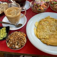 Vegan breakfast at Cafe Meshulash in Tel Aviv