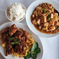 Szechuan tofu, and Black vinegar spare ribs ($22.50 each) at Chanhouse in Doncaster