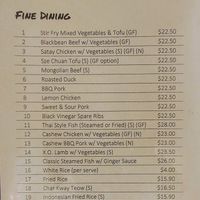 Menu Nov. 2024 at Chanhouse in Doncaster