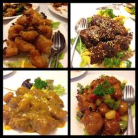 Spicy squid, black vinegar spare ribs, chicken satay and sweet & sour pork! at Chanhouse in Doncaster
