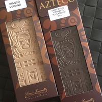 Dark chocolate and almond white chocolate (all vegan) at Lorenzo Zuccarello Fine Chocolate in Collegno