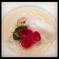 Christmas course #9 (actually I think this was the 4th course) turnip soup at Little-Heaven in Kyoto