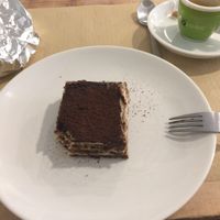 Vegan Coffee-flavoured tiramisu.  at Dolce Pizza y Los Veganos - Hipolit Lazaro in Barcelona