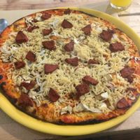 Vegan Especial Chorizo Pizza.  at Dolce Pizza y Los Veganos - Hipolit Lazaro in Barcelona