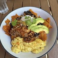 Vegan “short rib” chilaquiless  at Sprout Cafe in Palo Alto