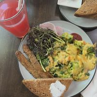 Vegan omelette   at Sprout Cafe in Palo Alto