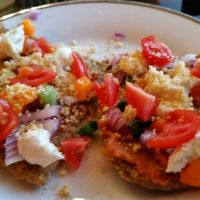 raw vegan pizza at Bliss in Thunder Bay