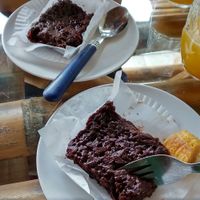 Vegan brownie, nice and chewy, 4k each at El Punto Veggie in Salento