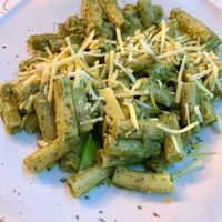 Pasta con pesto. Buenísima!  at Cor Verd in Igualada